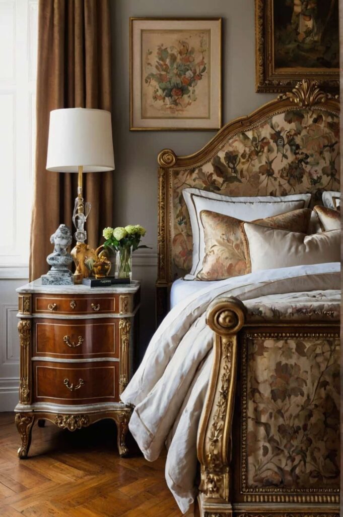luxury bedroom accessories incorporate history with antique furniture pieces 2