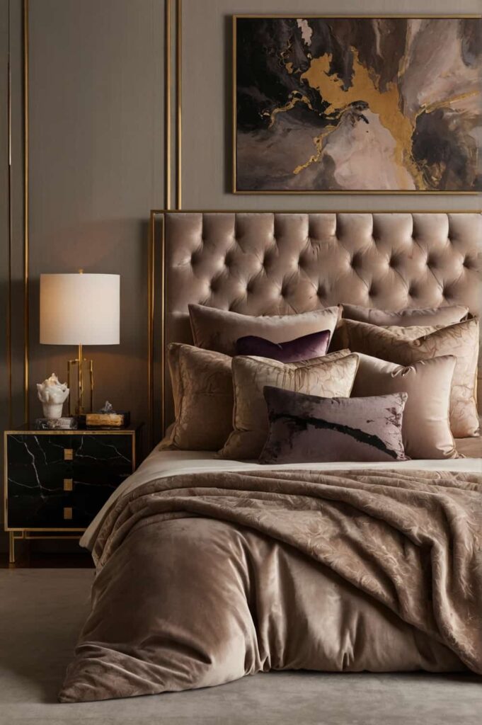 luxury bedroom accessories infuse personality with unique artwork pieces 1