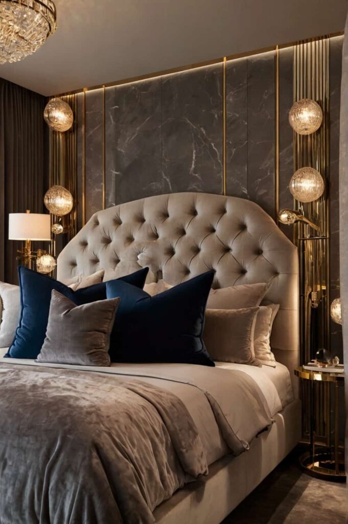 luxury bedroom accessories with glamorous lighting fix 0