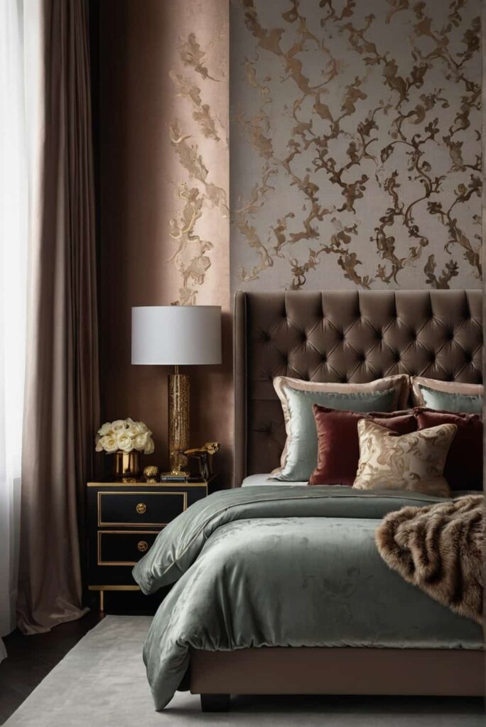 modern luxury bedroom ideas with velvet silk opulent t