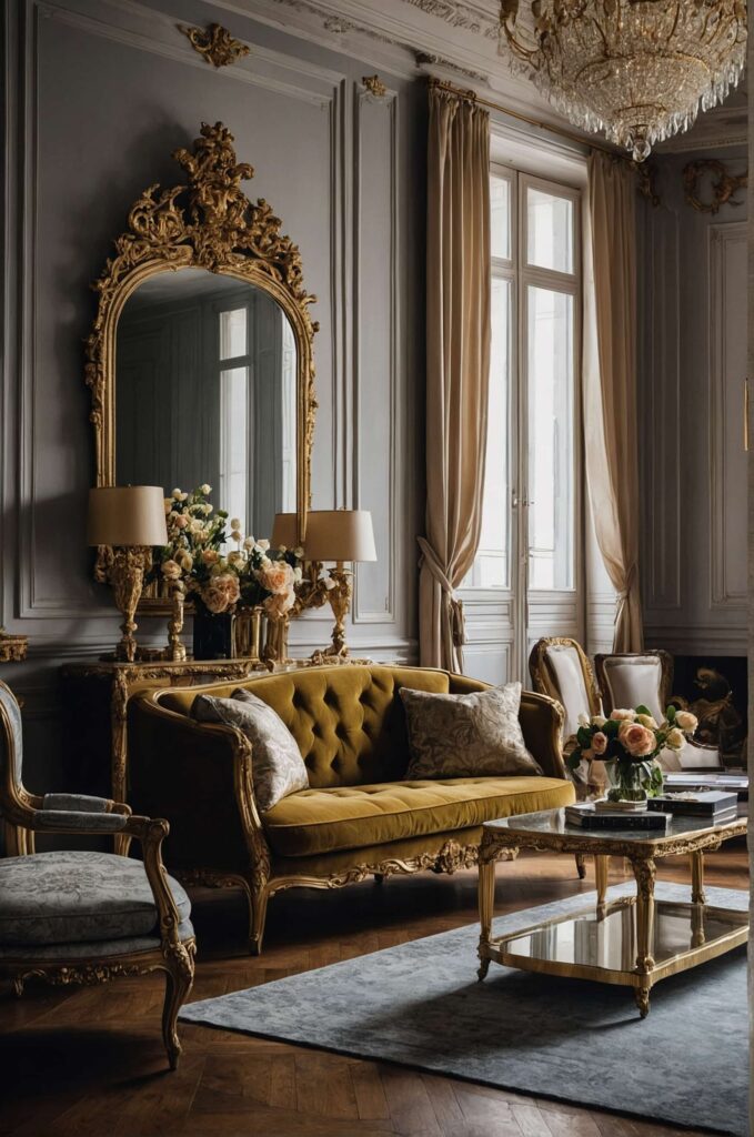 parisian apartment style embraces opulence with gilded 0