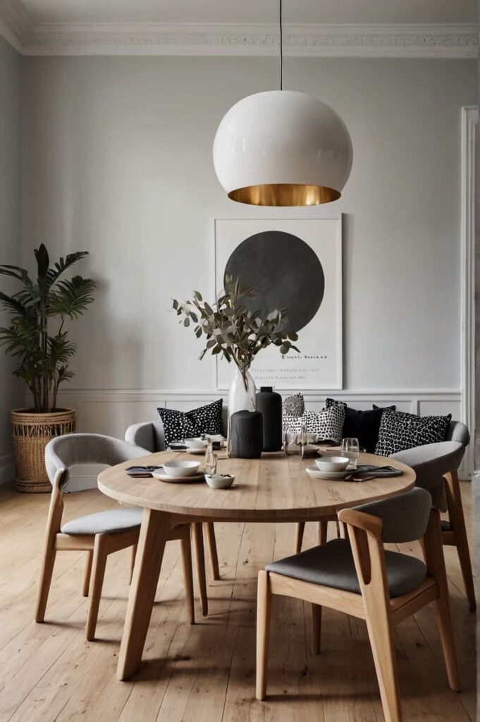 scandinavian dining table ideas with statement chairs 0