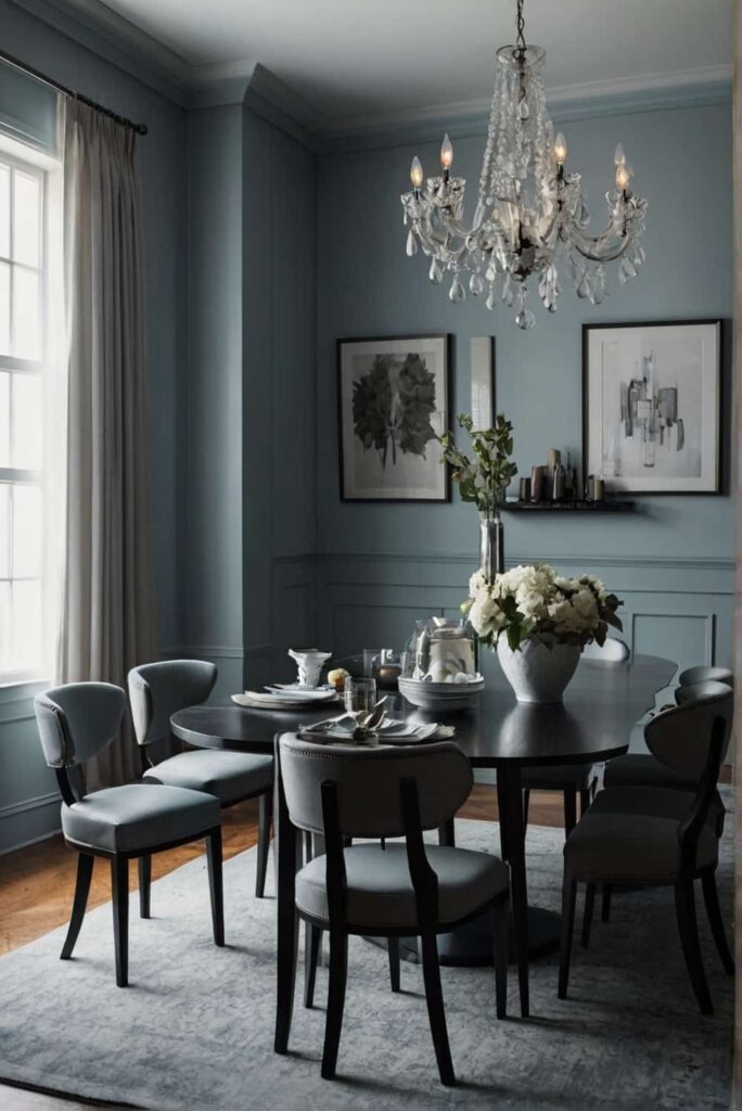 sleek dining room color scheme ideas with shadows lig 2