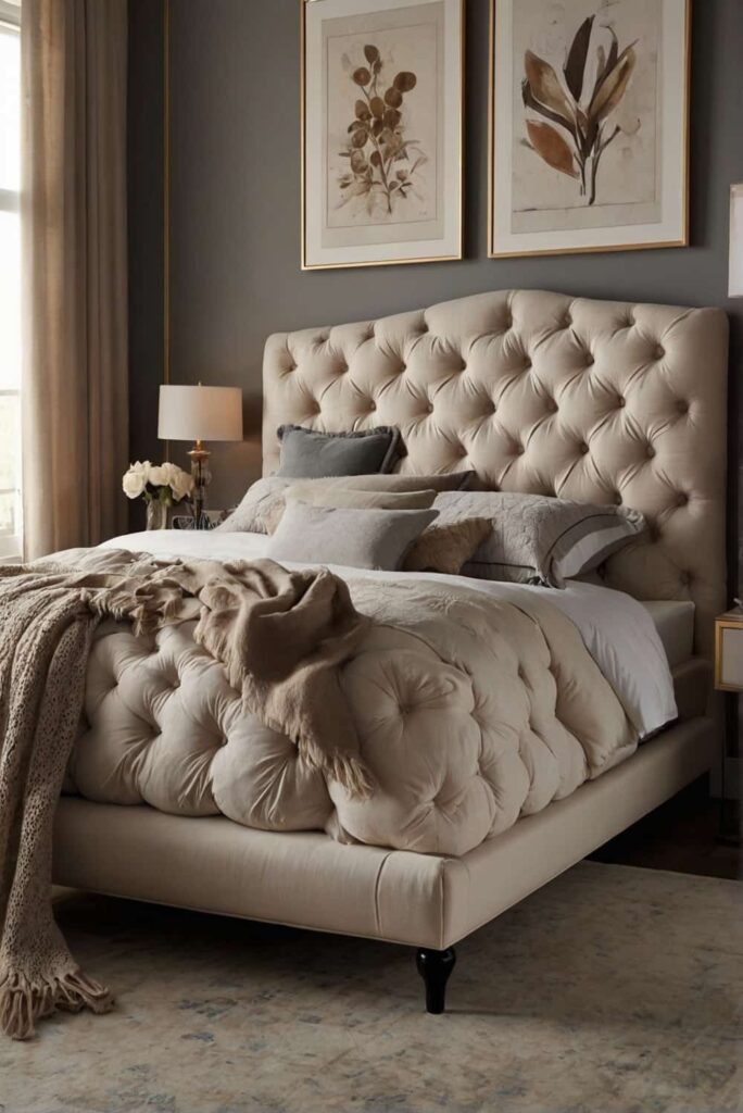 upholstered bed ideas in cozy comfort with tufted elegance 2