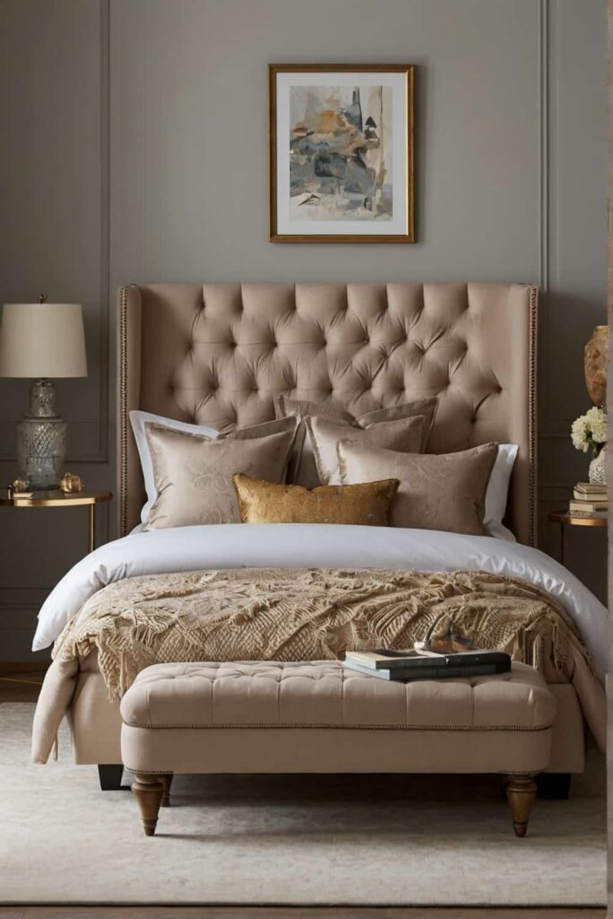 upholstered bed ideas in neutral or vivid colors 1