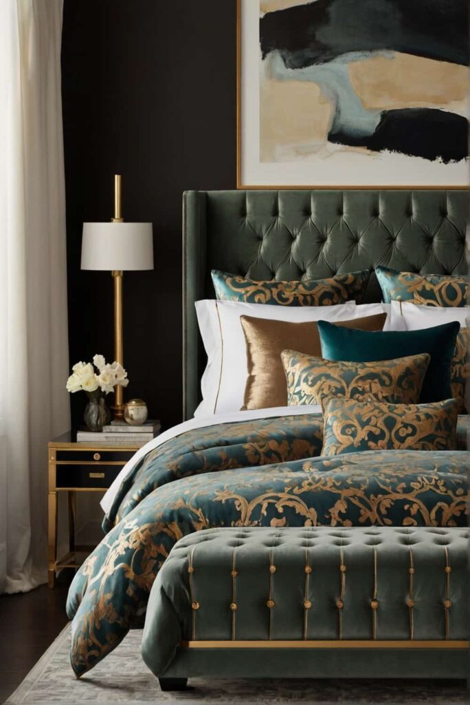 upholstered bed ideas pair velvet with metallic accent 0