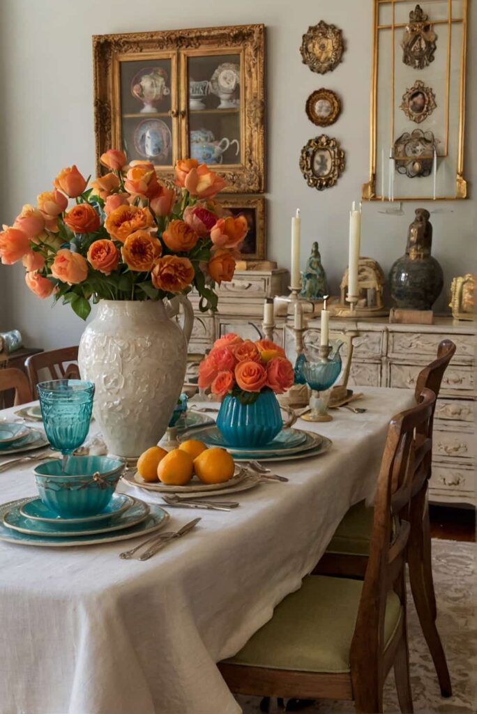 vintage tablescapes dining tables 2