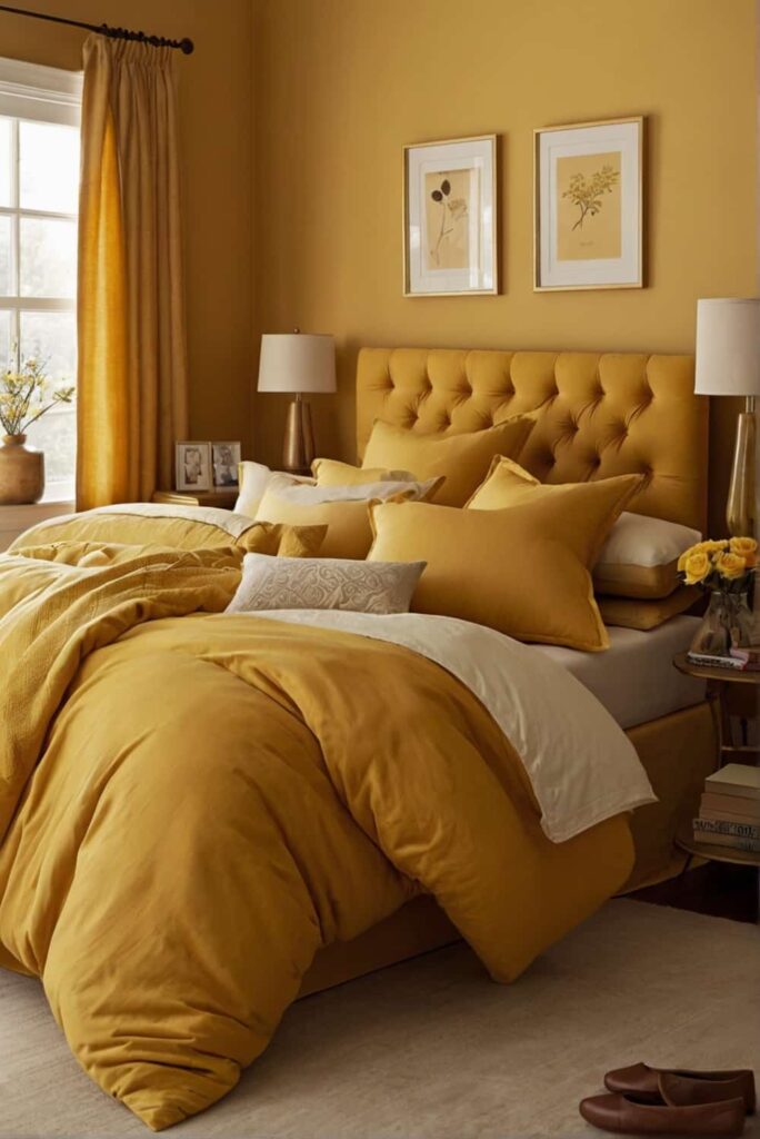 warm golden yellow bedroom ideas create cozy feel 1