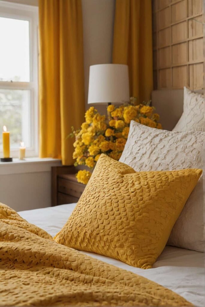 yellow bedroom ideas with throw pillows candles warm u 2