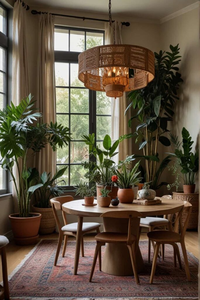 Boho Dining Room Decor Ideas corner sanctuaries tall leafy life statement 2