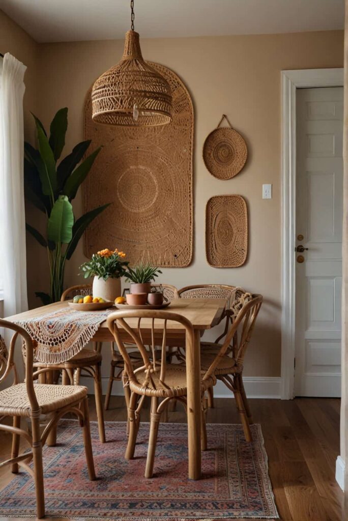 Boho Dining Room Decor Ideas rattans embrace warmth and intricate charm 1