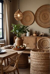 Boho Dining Room Decor Ideas textures that talk rattan jute 1