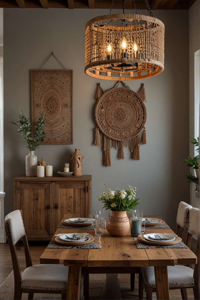 Boho Dining Room Decor Ideas whispers of wood rustic charm 1