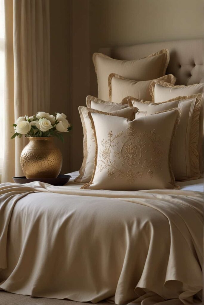 Luxury Bed Master Bedroom Ideas Fine linens threads spun from dreams golden radiance 1