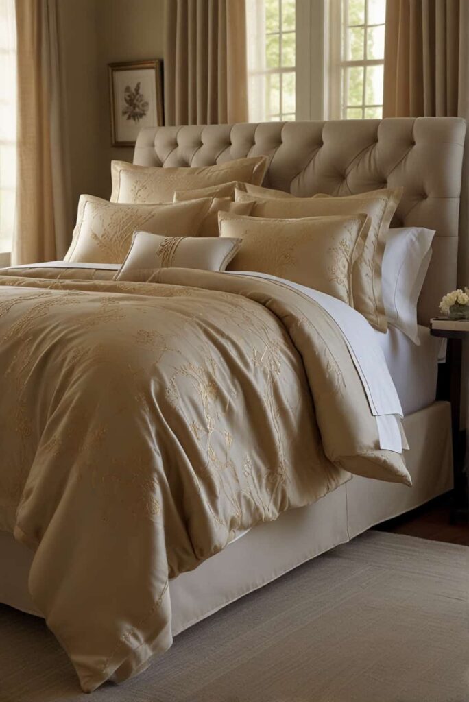 Luxury Bed Master Bedroom Ideas Fine linens threads spun from dreams golden radiance 2