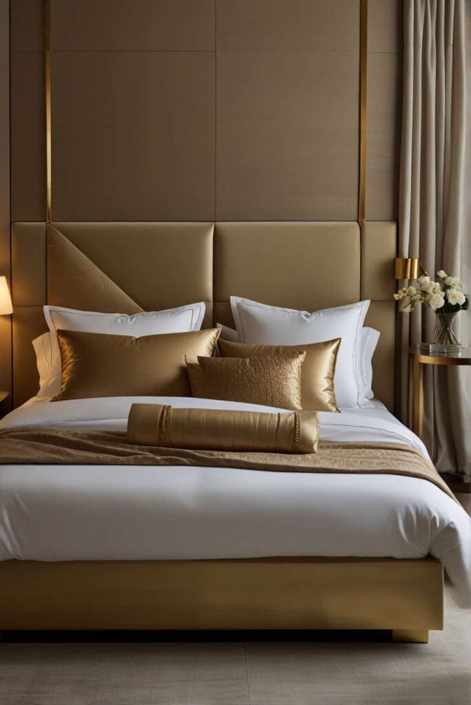 Luxury Bed Master Bedroom Ideas Metal accents brass gold sophistication gleam 2