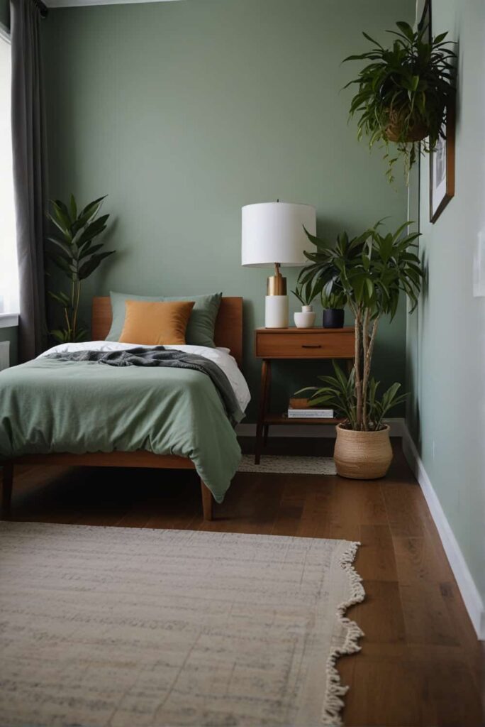 Minimalist Bedroom Ideas green plants as companions air purifiers 1