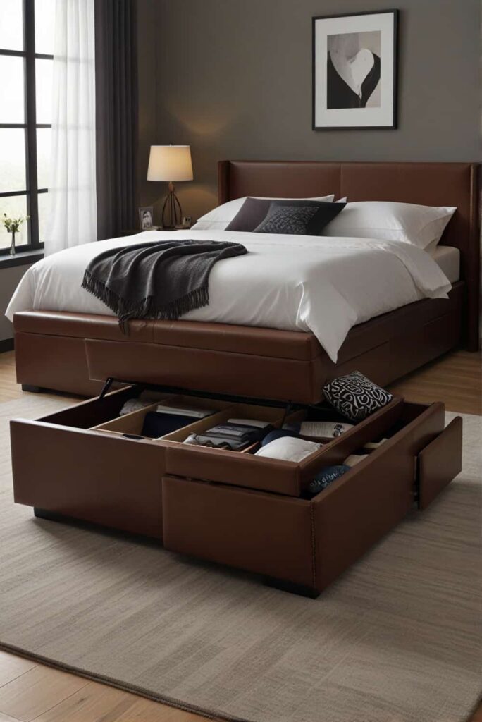 Minimalist Bedroom Ideas ottomans with storage maintain sleek appearance 2
