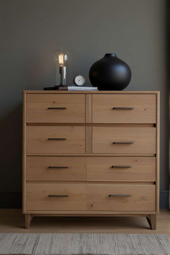 Minimalist Bedroom Ideas streamlined dresser nightstand minimalistic functional design 2