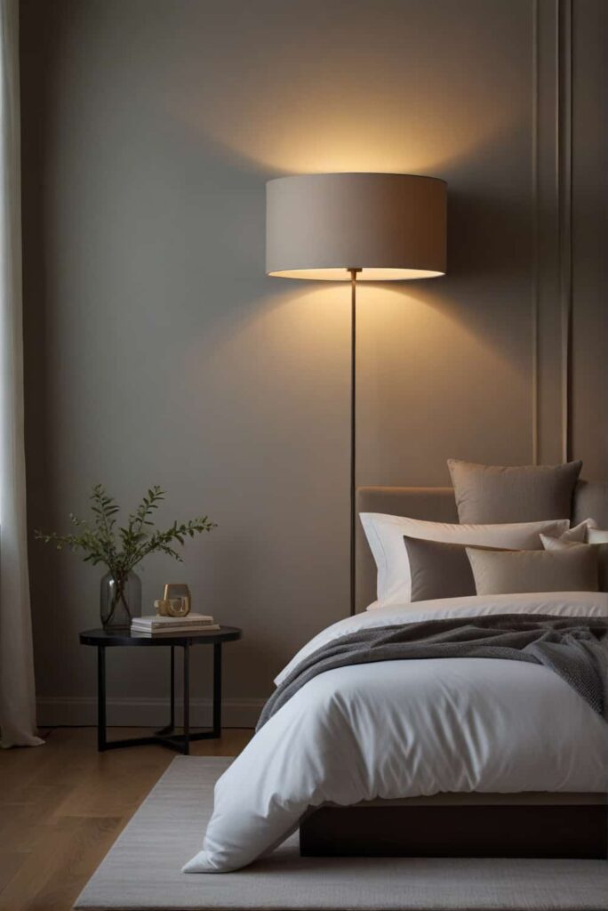 Minimalist Bedroom Ideas unique lamp as minimalist room focal point 1