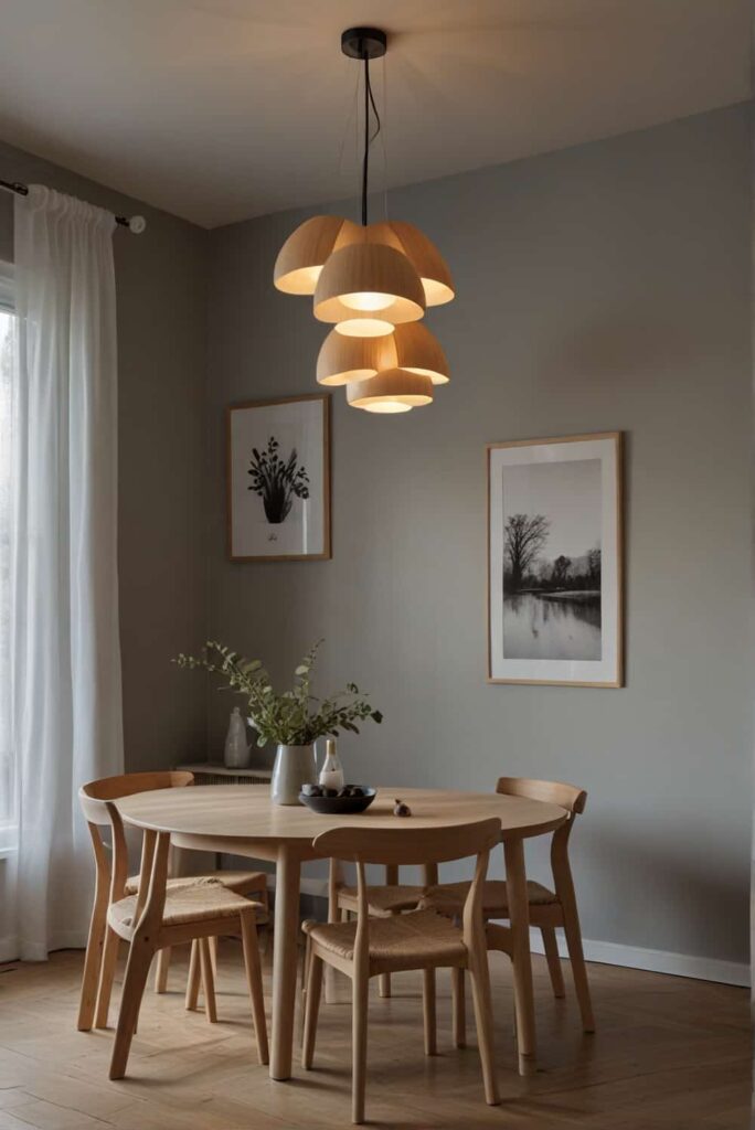 Scandinavian Dining Room Ideas layered lighting soft luminescence depth dimension 2