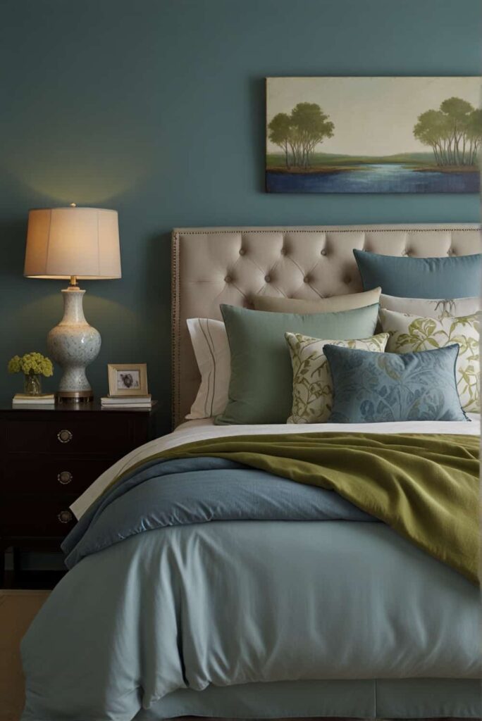 bedroom painting ideas blues and greens with calm atmosphere 1
