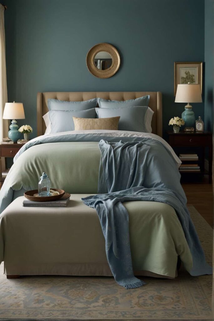 bedroom painting ideas blues greens calm atmosphere se 0