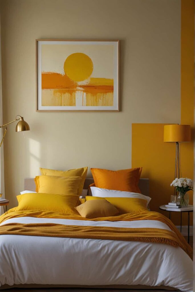 bedroom painting ideas energetic yellows and oranges sunshine filled room 1