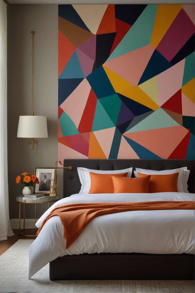 bedroom painting ideas sizing up geometric abstraction 1