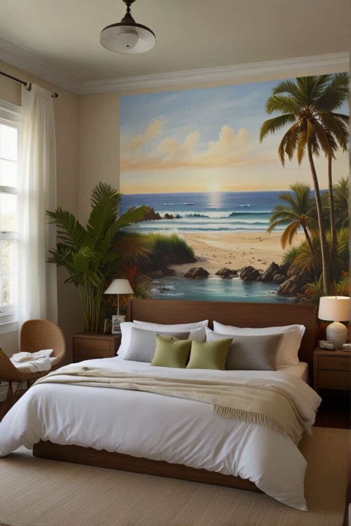 bedroom painting ideas wake up in nature beach 0