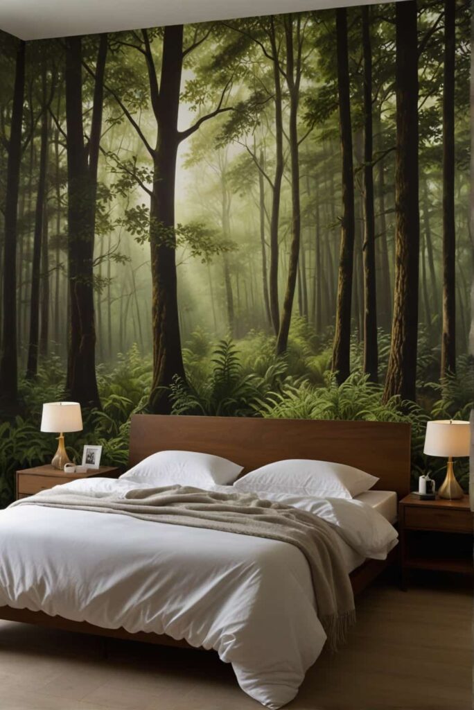 bedroom painting ideas wake up in nature murals forest 2