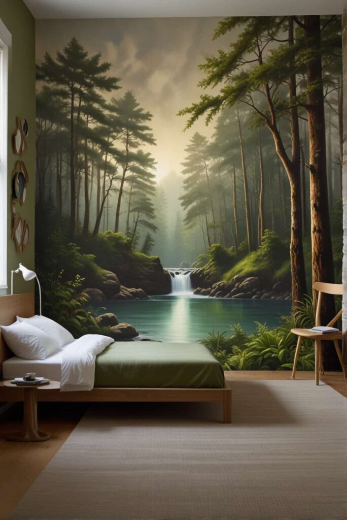 bedroom painting ideas wake up in nature murals forest