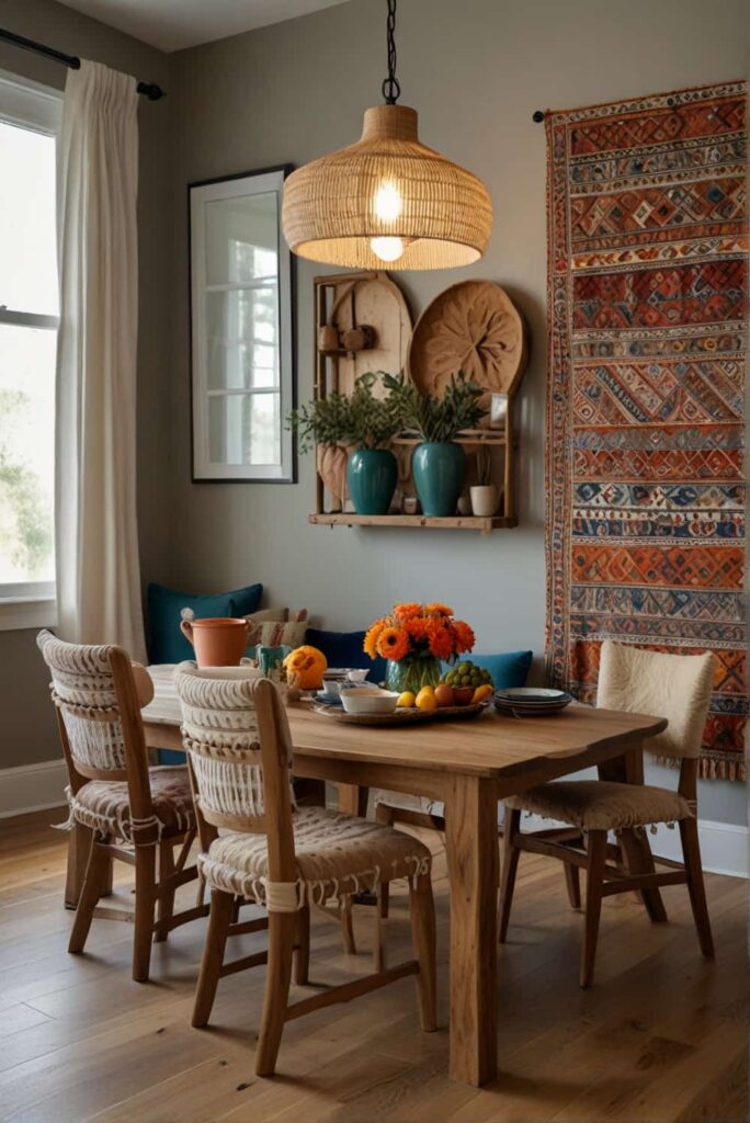 boho dining chair ideas creating vibrancy warmth with mix match 3