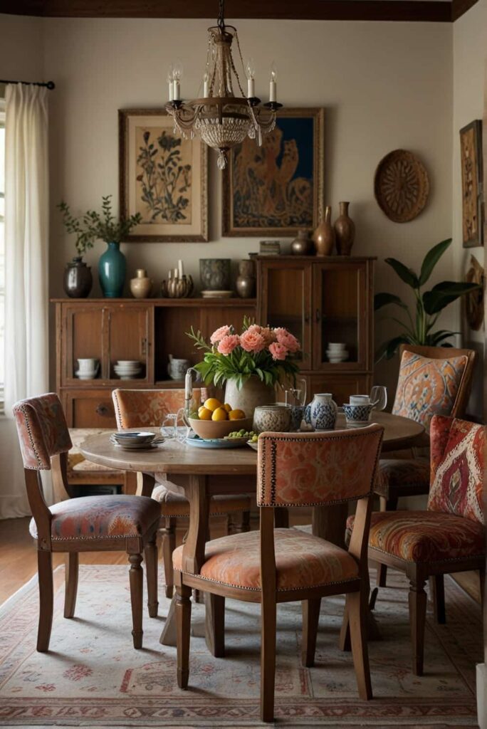boho dining chair ideas enduring charm cozy eclectic upholstery 2