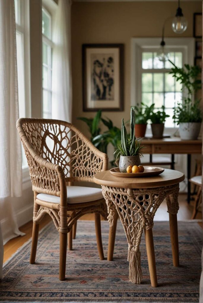 boho dining chair ideas featuring macram magic whimsical setting 1