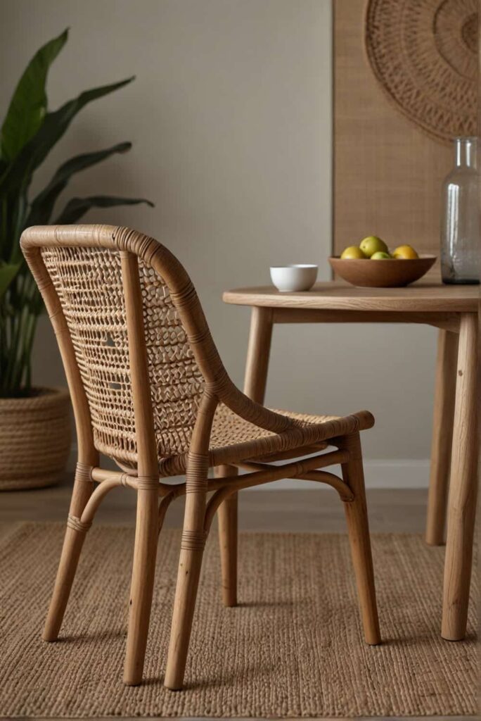 boho dining chair ideas highlighting lightweight rattan 1