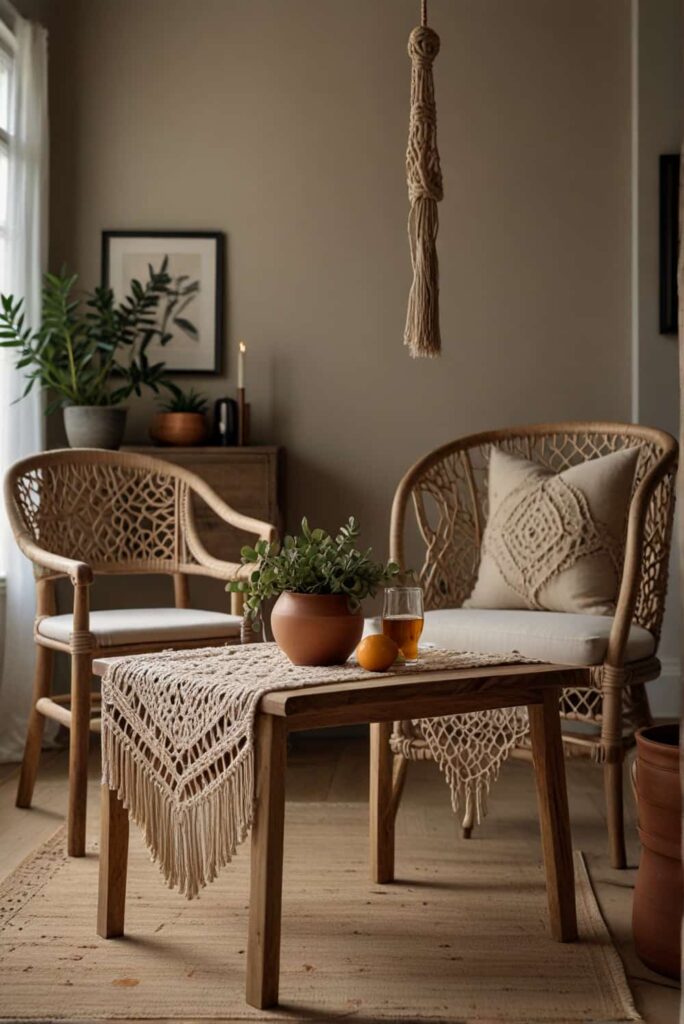 boho dining chair ideas macram art rustic tables match 2