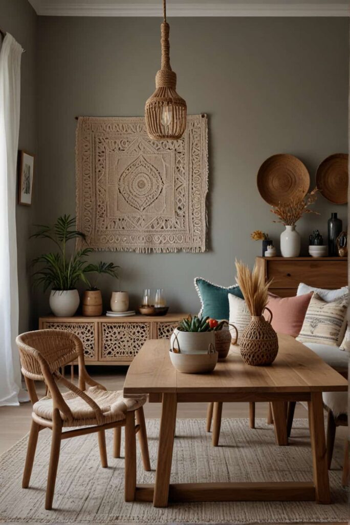 boho dining chair ideas with macram inviting artistic 1