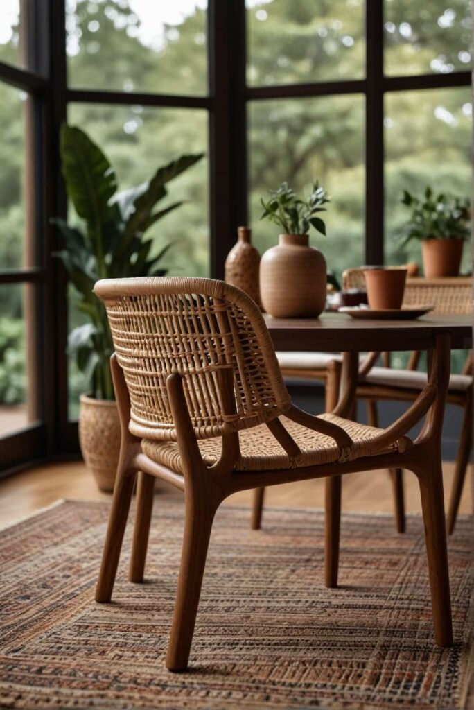 boho dining chair ideas with rattan royalty earthy warmth 1