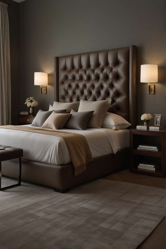 luxury bed master bedroom ideas finest leather texture 0