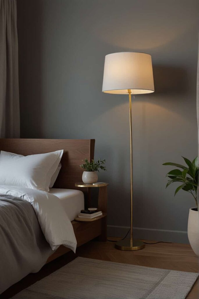 minimalist bedroom ideas sleek floor lights under the bed 2