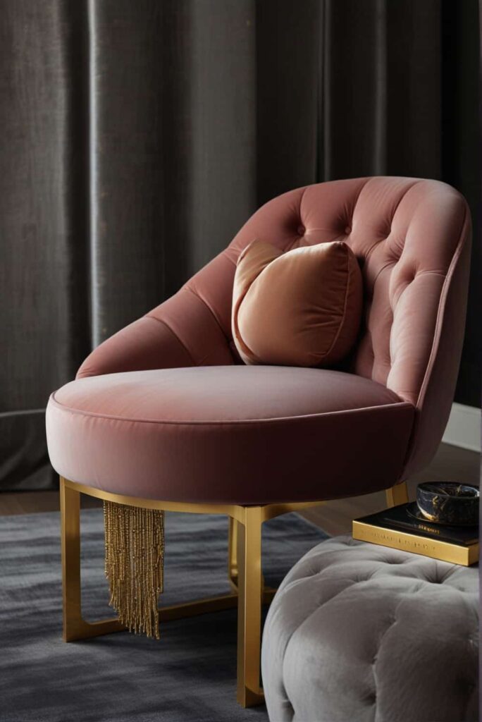 modern glam bedroom ideas bold velvet chair metallic f 2