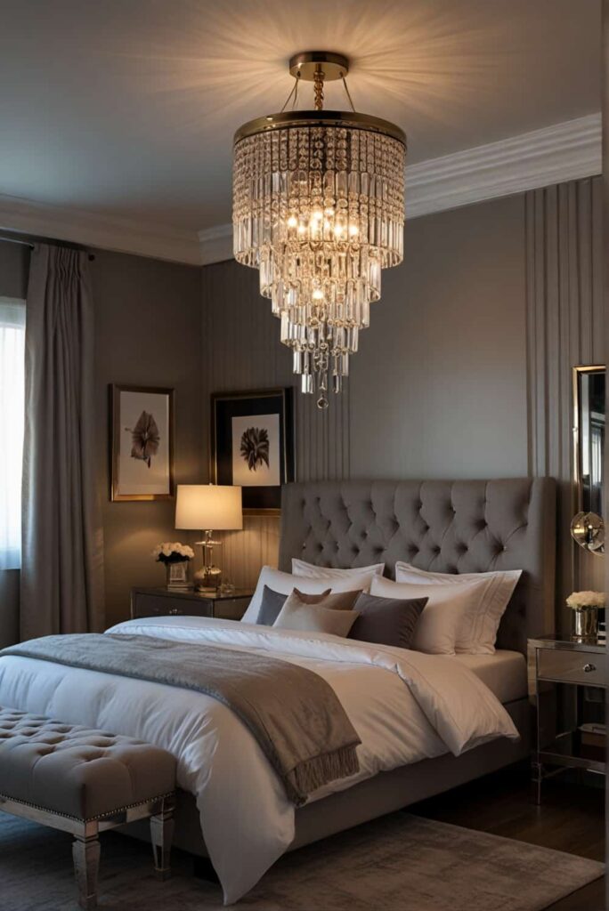 modern glam bedroom ideas chandeliers pendant lights d 0