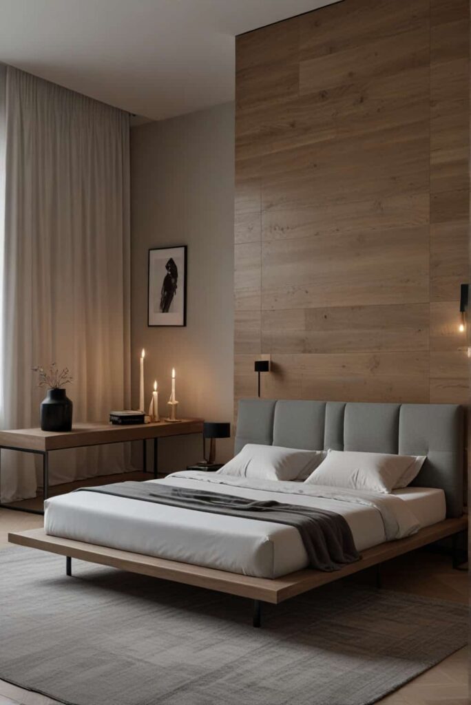 modern glam bedroom ideas sleek platform bed minimalist 2