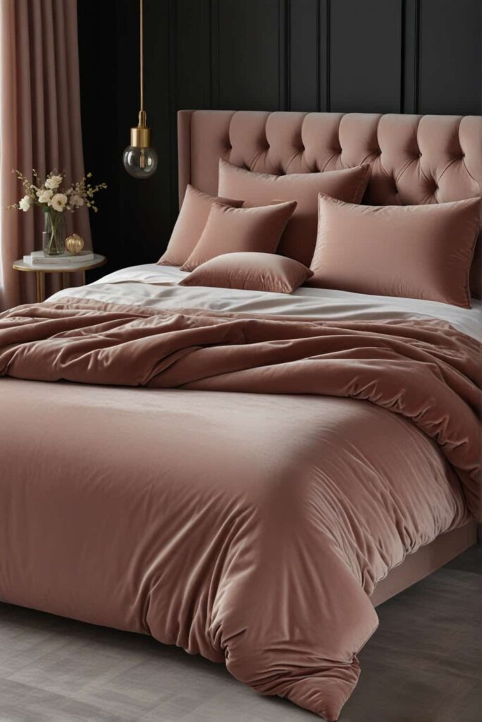 modern glam bedroom ideas with velvet duvets and luxury 1