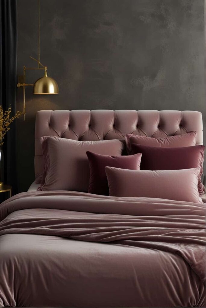 modern glam bedroom ideas with velvet duvets and luxury 2