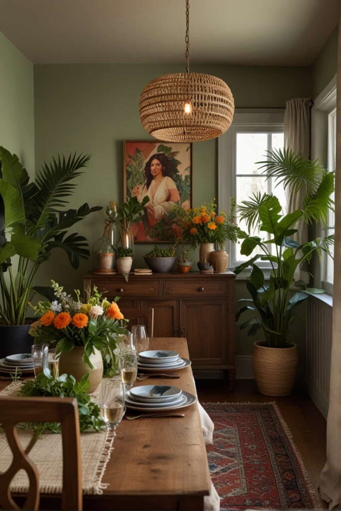 step into a bohemian oasis with dining room adorned 2
