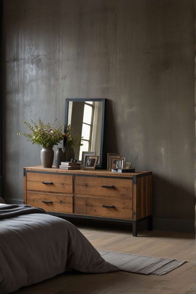 urban industrial bedroom ideas distressed wood furniture urban resilience 2